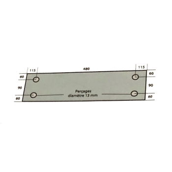 VITRE EN VERRE TREMPE 710X210 MM ADAPTABLE FOUR GUYON