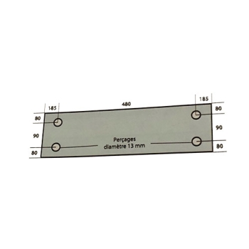 VITRE EN VERRE TREMPE 850x250 MM ADAPTABLE FOUR GUYON