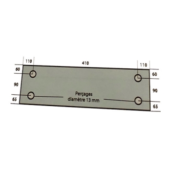 VITRE EN VERRE TREMPE 630x215 MM ADAPTABLE FOUR GUYON