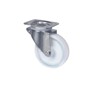 ROULETTE PIVOTANTE AVEC PLATINE INOX-RESISTANCE TEMPERATURE -20/+60°C-SANS FREIN