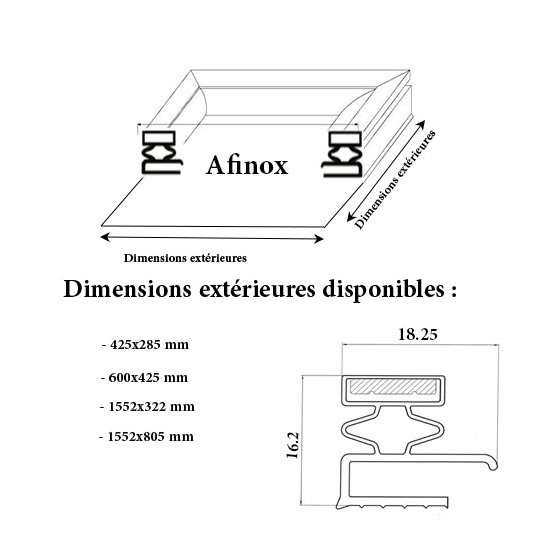 JOINT CADRE MAGNETIQUE ADAPTABLE AFINOX MODELE 2