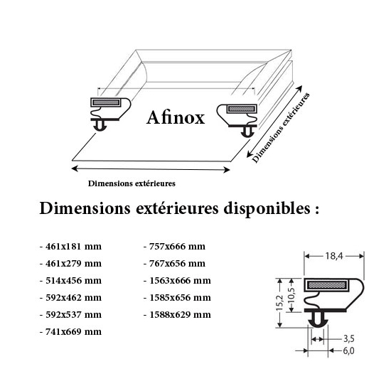 JOINT CADRE MAGNETIQUE ADAPTABLE AFINOX