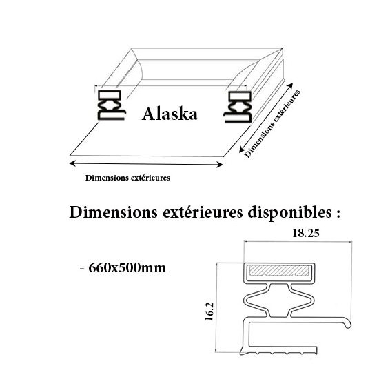 JOINT CADRE MAGNETIQUE ADAPTABLE ALASKA MODELE 2