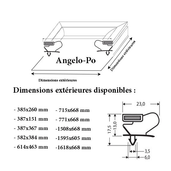 JOINT CADRE MAGNETIQUE ADAPTABLE ANGELO PO MODELE 7