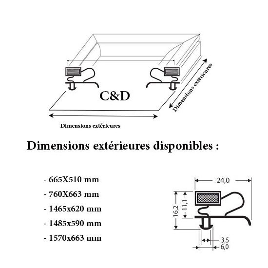 JOINT CADRE MAGNETIQUE ADAPTABLE C & D