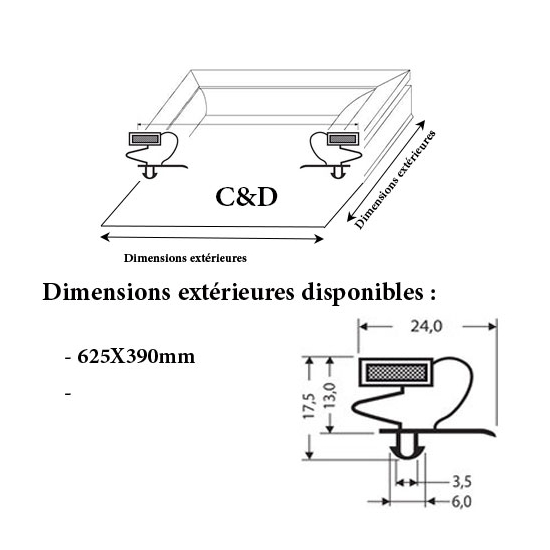 JOINT CADRE MAGNETIQUE ADAPTABLE C & D MODELE 2