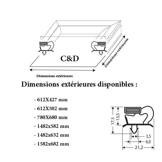 JOINT CADRE MAGNETIQUE ADAPTABLE C & D MODELE 3