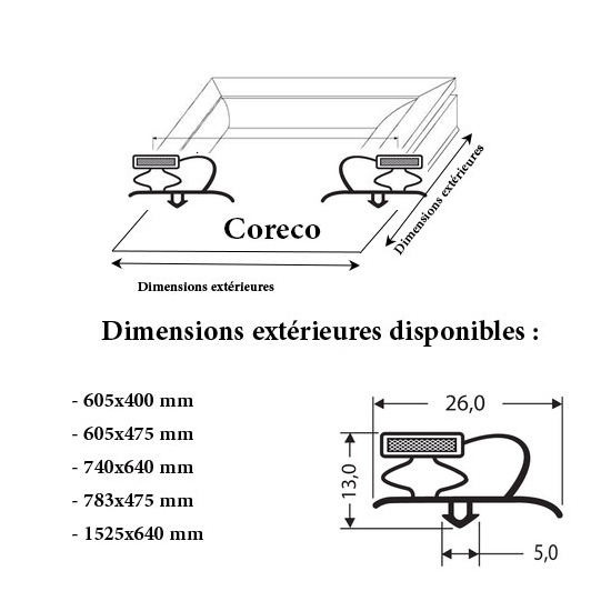 JOINT CADRE MAGNETIQUE ADAPTABLE CORECO