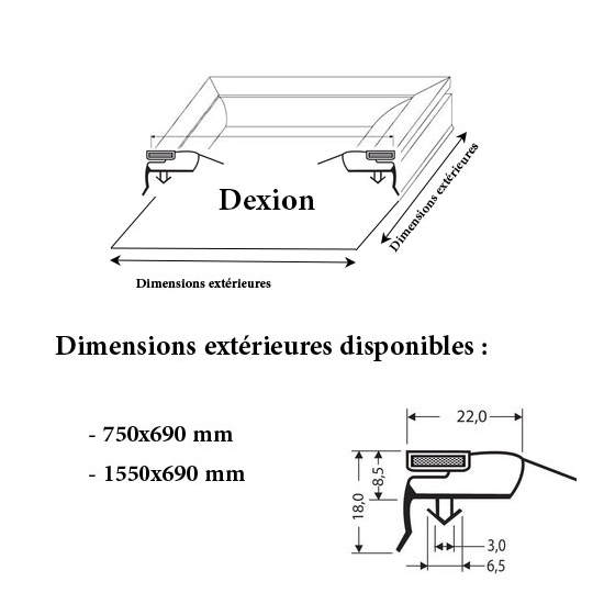 JOINT CADRE MAGNETIQUE ADAPTABLE DEXION