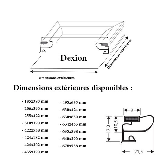 JOINT CADRE MAGNETIQUE ADAPTABLE DEXION MODELE 2