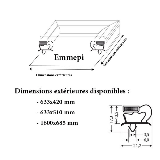 JOINT CADRE MAGNETIQUE ADAPTABLE EMMEPI MODELE 2