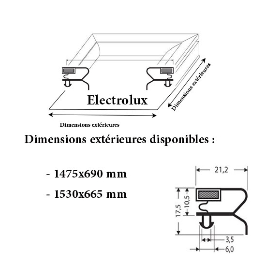 JOINT CADRE MAGNETIQUE ADAPTABLE ELECTROLUX