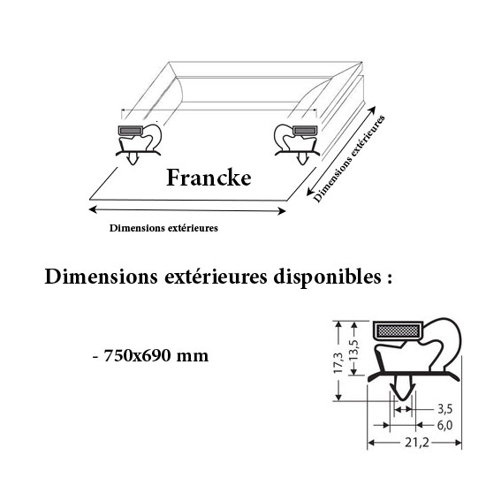 JOINT CADRE MAGNETIQUE ADAPTABLE FRANKE