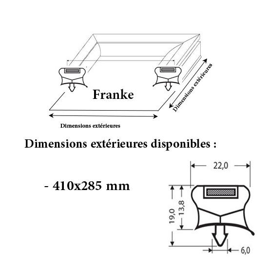 JOINT CADRE MAGNETIQUE ADAPTABLE FRANKE MODELE 2