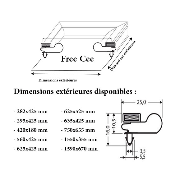 JOINT CADRE MAGNETIQUE ADAPTABLE FREE CEE