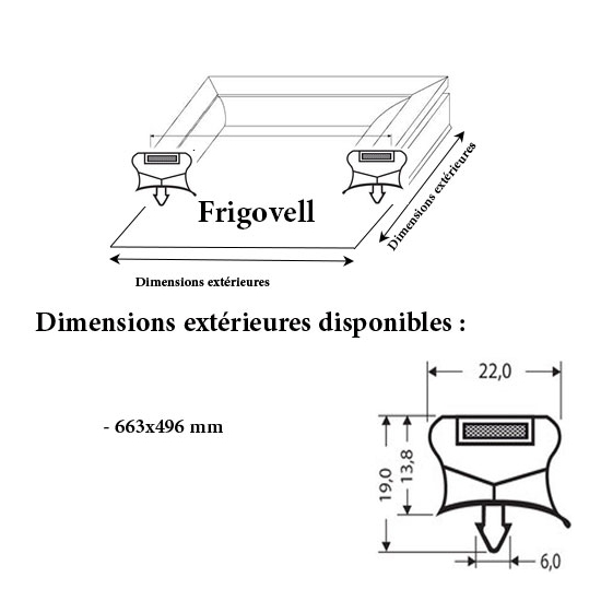 JOINT CADRE MAGNETIQUE ADAPTABLE FRIGOVELL MODELE 3