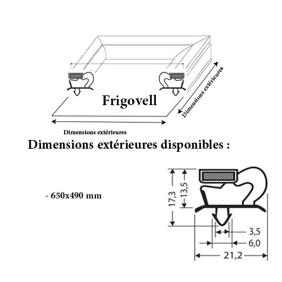 JOINT CADRE MAGNETIQUE ADAPTABLE FRIGOVELL MODELE 4