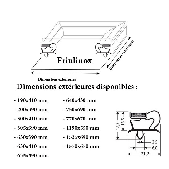 JOINT CADRE MAGNETIQUE ADAPTABLE FRIULINOX