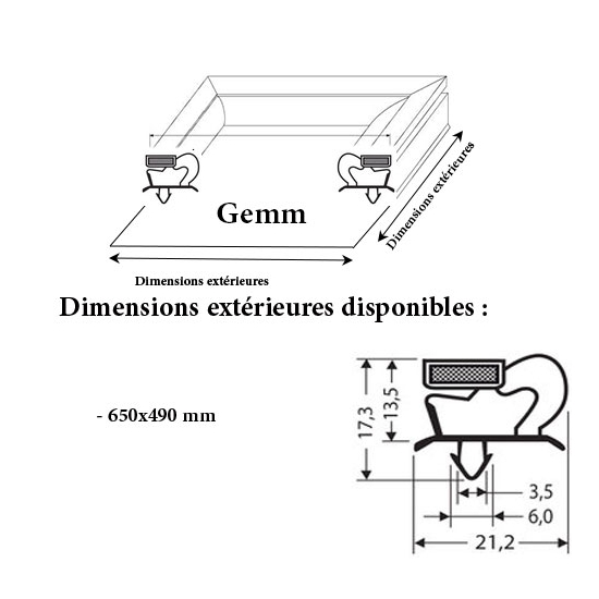 JOINT CADRE MAGNETIQUE ADAPTABLE GEMM MODELE 3