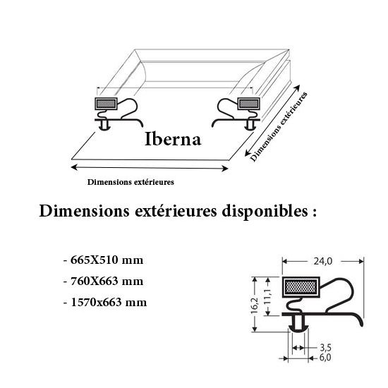 JOINT CADRE MAGNETIQUE ADAPTABLE IBERNA