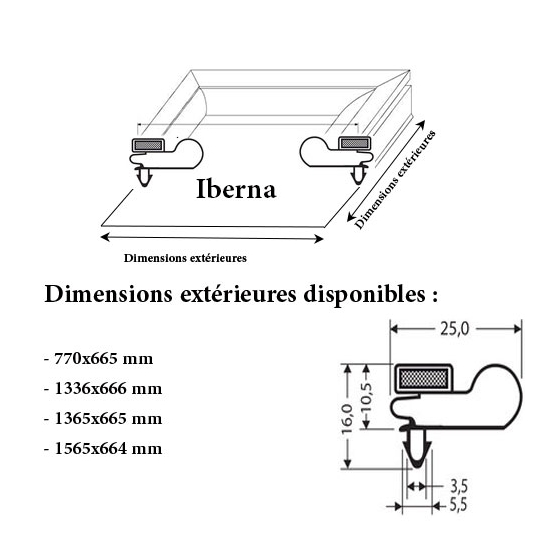 JOINT CADRE MAGNETIQUE ADAPTABLE IBERNA MODELE 2