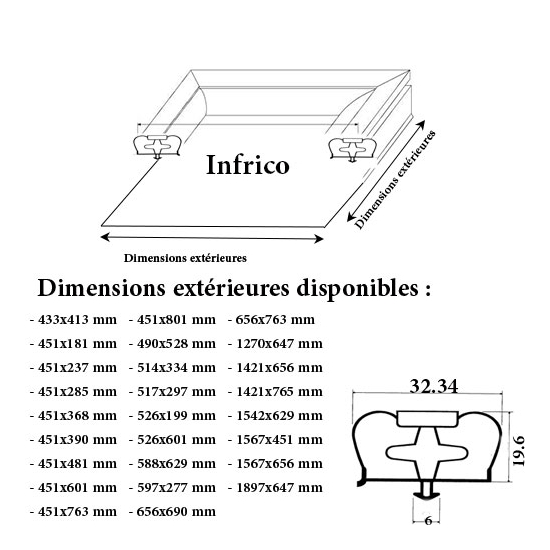 JOINT CADRE MAGNETIQUE ADAPTABLE INFRICO