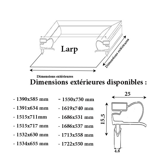 JOINT CADRE MAGNETIQUE ADAPTABLE LARP