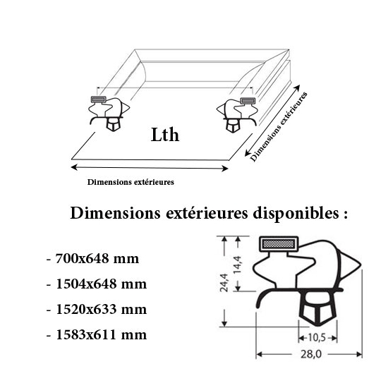 JOINT CADRE MAGNETIQUE ADAPTABLE LTH