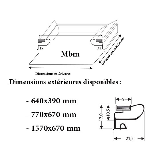 JOINT CADRE MAGNETIQUE ADAPTABLE MBM MODELE 2