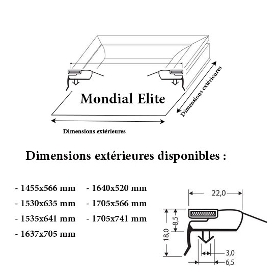 JOINT CADRE MAGNETIQUE ADAPTABLE MONDIAL ELITE