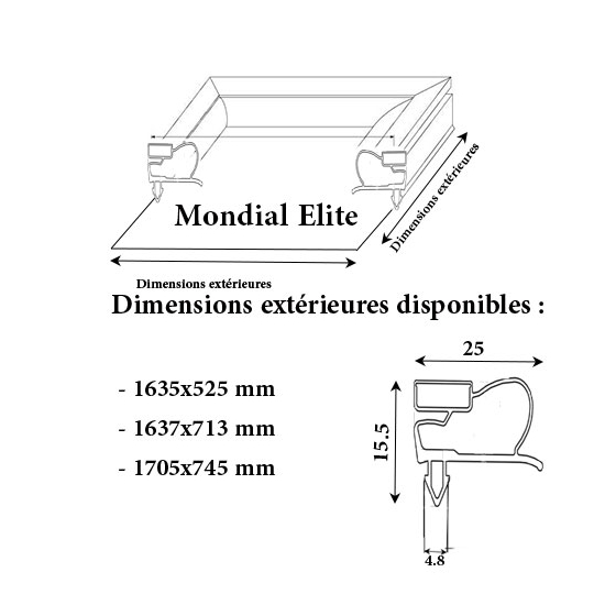 JOINT CADRE MAGNETIQUE ADAPTABLE MONDIAL ELITE MODELE 4