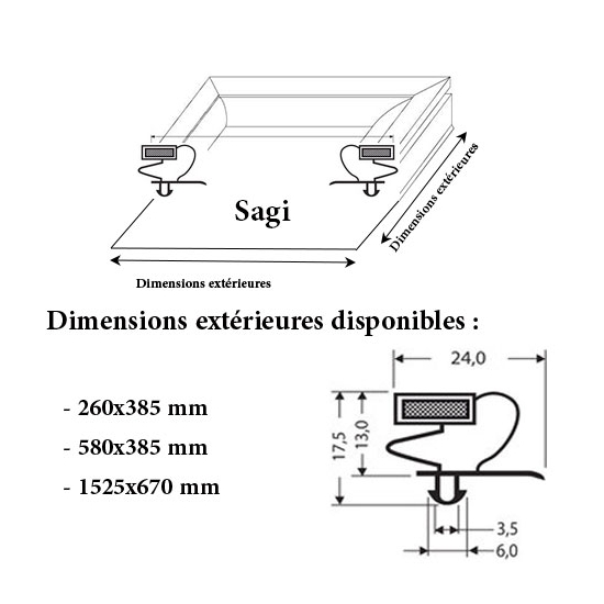 JOINT CADRE MAGNETIQUE ADAPTABLE SAGI MODELE 3