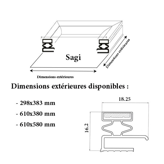 JOINT CADRE MAGNETIQUE ADAPTABLE SAGI MODELE 5