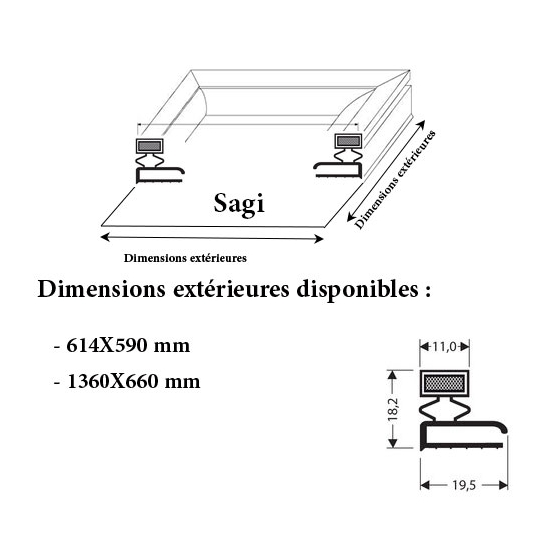 JOINT CADRE MAGNETIQUE ADAPTABLE SAGI MODELE 6