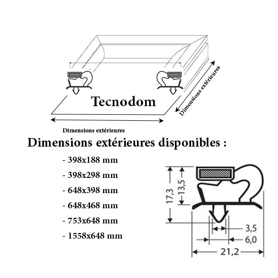 JOINT CADRE MAGNETIQUE ADAPTABLE TECNODOM