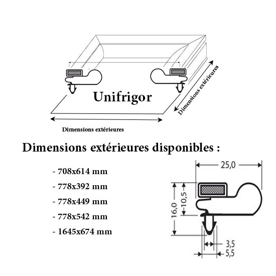 JOINT CADRE MAGNETIQUE ADAPTABLE UNIFRIGOR