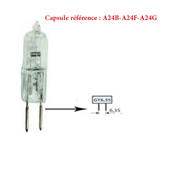 CAPSULE-HALOGENE - FOUR-24V - 50W -CULOT GY6.35