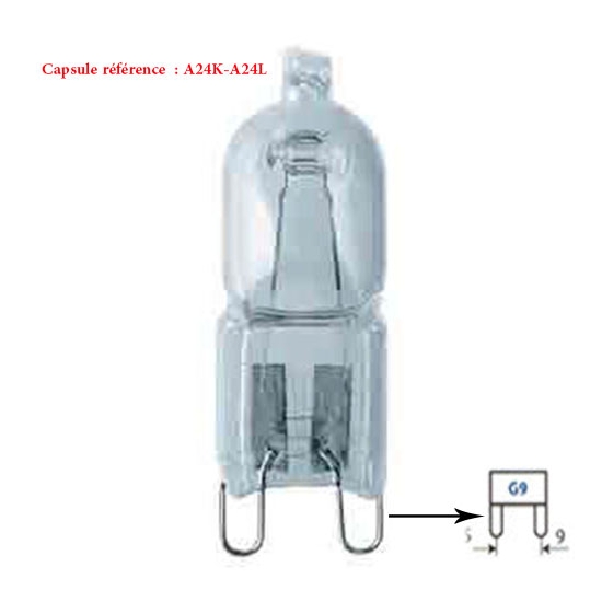 CAPSULE-HALOGENE-FOUR-220V- CULOT G9