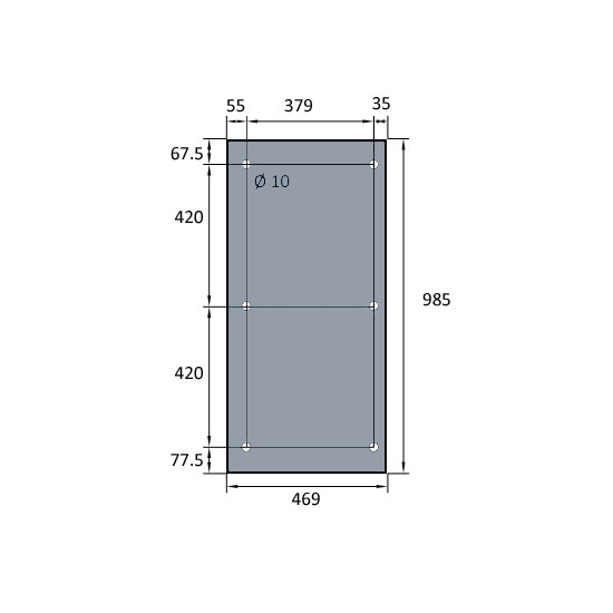 VITRE DE FOUR SPECIAL BATINOX-IBT 469X985 MM