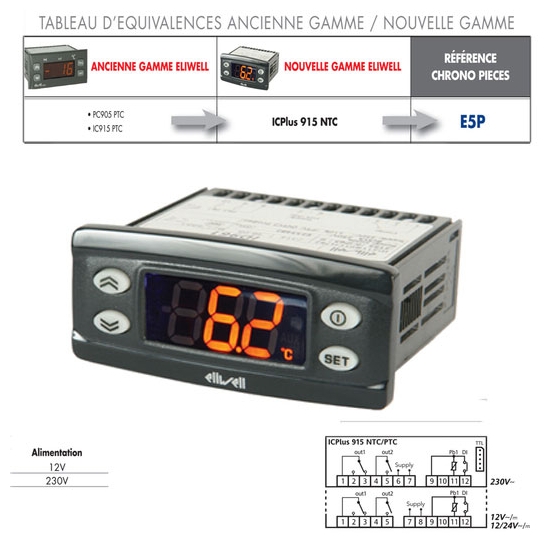 REGULATEUR ELIWELL-PC905PTC-IC915PTC