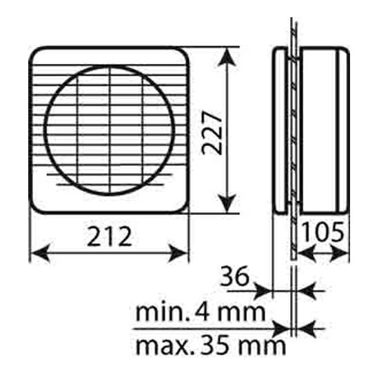 VENTILATEURS 130 WATTS  POUR FENETRES ET CLOISONS FINES