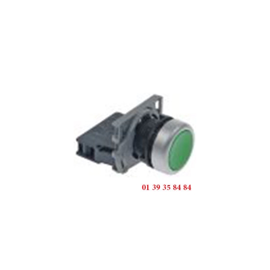 BOUTON POUSSOIR  Ø 22 MM - LUMINEUX VERT - SIRMAN