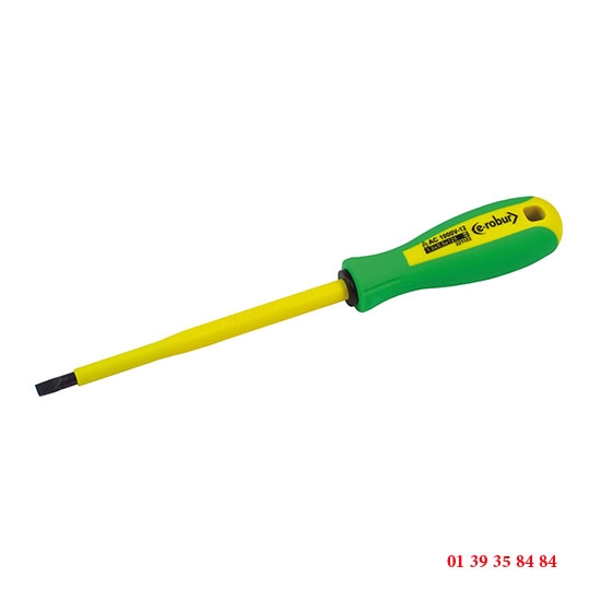 TOURNEVIS PLAT ISOLE 1000V - E-ROBUR  L'ORIGINAL