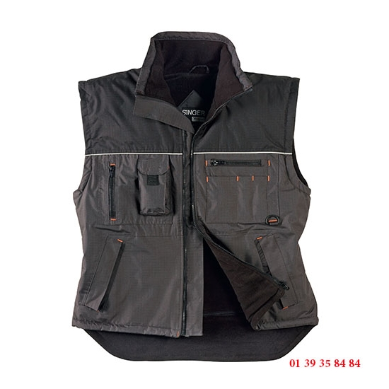 GILET POLYESTER L'ORIGINAL -SINGER SAFETY - Noir/gris anthracite