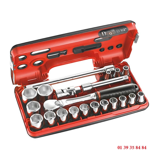 COFFRET 21 OUTILS ASSORTIS - FACOM - BOX SERIE S 1/2'' L ORIGINAL