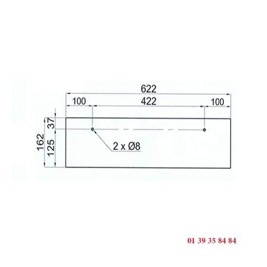 VITRE DE FOUR 2 PERCAGES - Pour four COMPAGNON C600 en tube 30x30