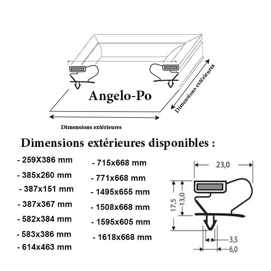 JOINT CADRE MAGNETIQUE ADAPTABLE ANGELO PO MODELE 7
