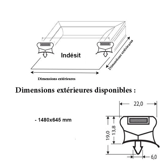 JOINT CADRE MAGNETIQUE ADAPTABLE INDESIT