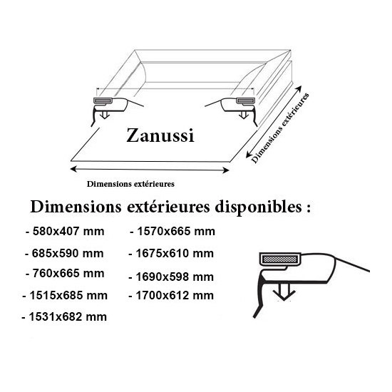 JOINT CADRE MAGNETIQUE ADAPTABLE ZANUSSI MODELE 4