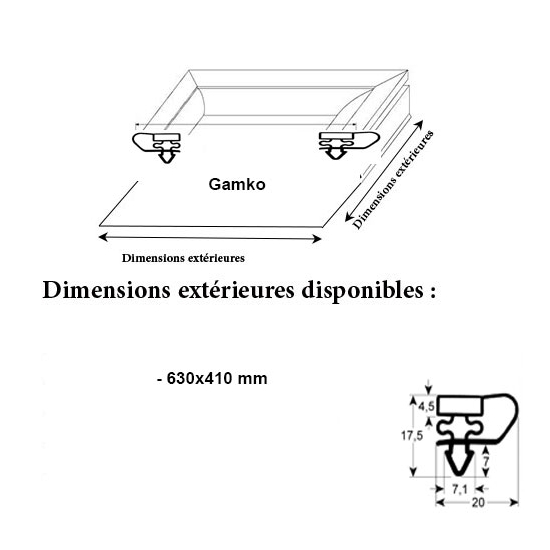 JOINT MAGNETIQUE ADAPTABLE GAMKO 630x410 MM